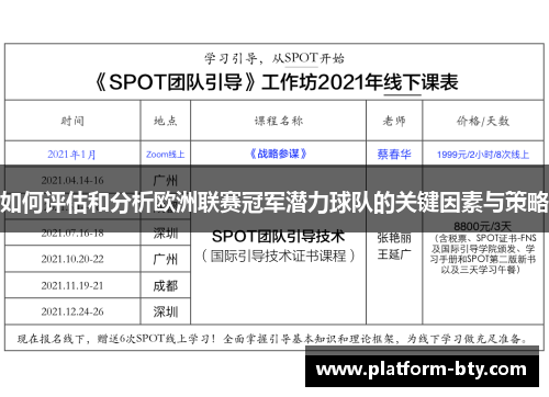 如何评估和分析欧洲联赛冠军潜力球队的关键因素与策略
