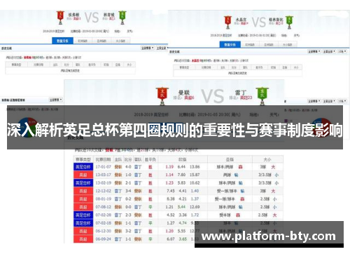 深入解析英足总杯第四圈规则的重要性与赛事制度影响 深入解析英足总杯第四圈规则的重要性与赛事制度影响