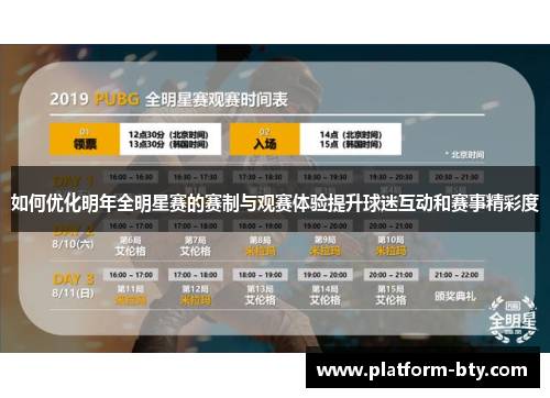 如何优化明年全明星赛的赛制与观赛体验提升球迷互动和赛事精彩度 如何优化明年全明星赛的赛制与观赛体验提升球迷互动和赛事精彩度